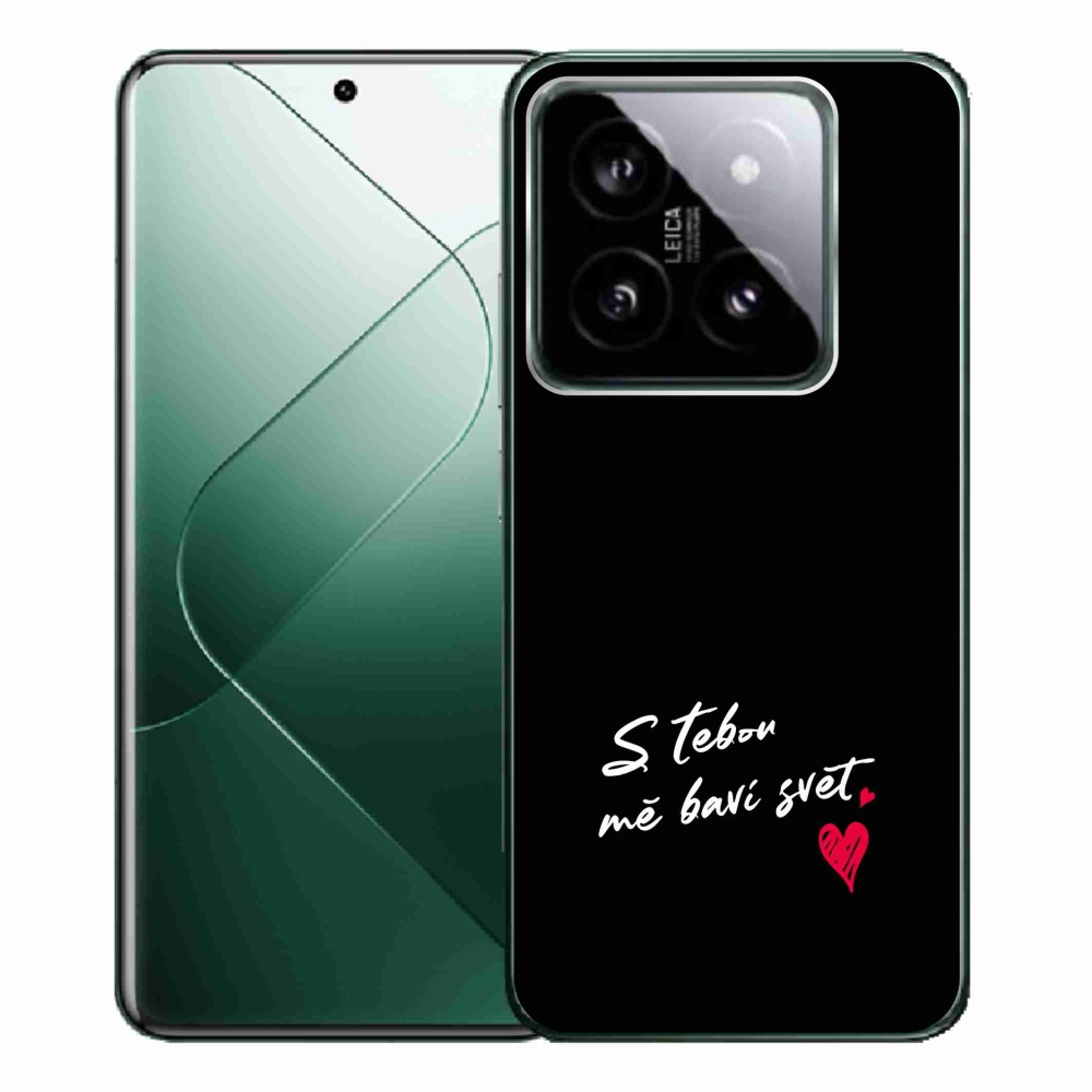 Gelový kryt mmCase na Xiaomi 14 Pro - zamilovaný text 1 černé pozadí