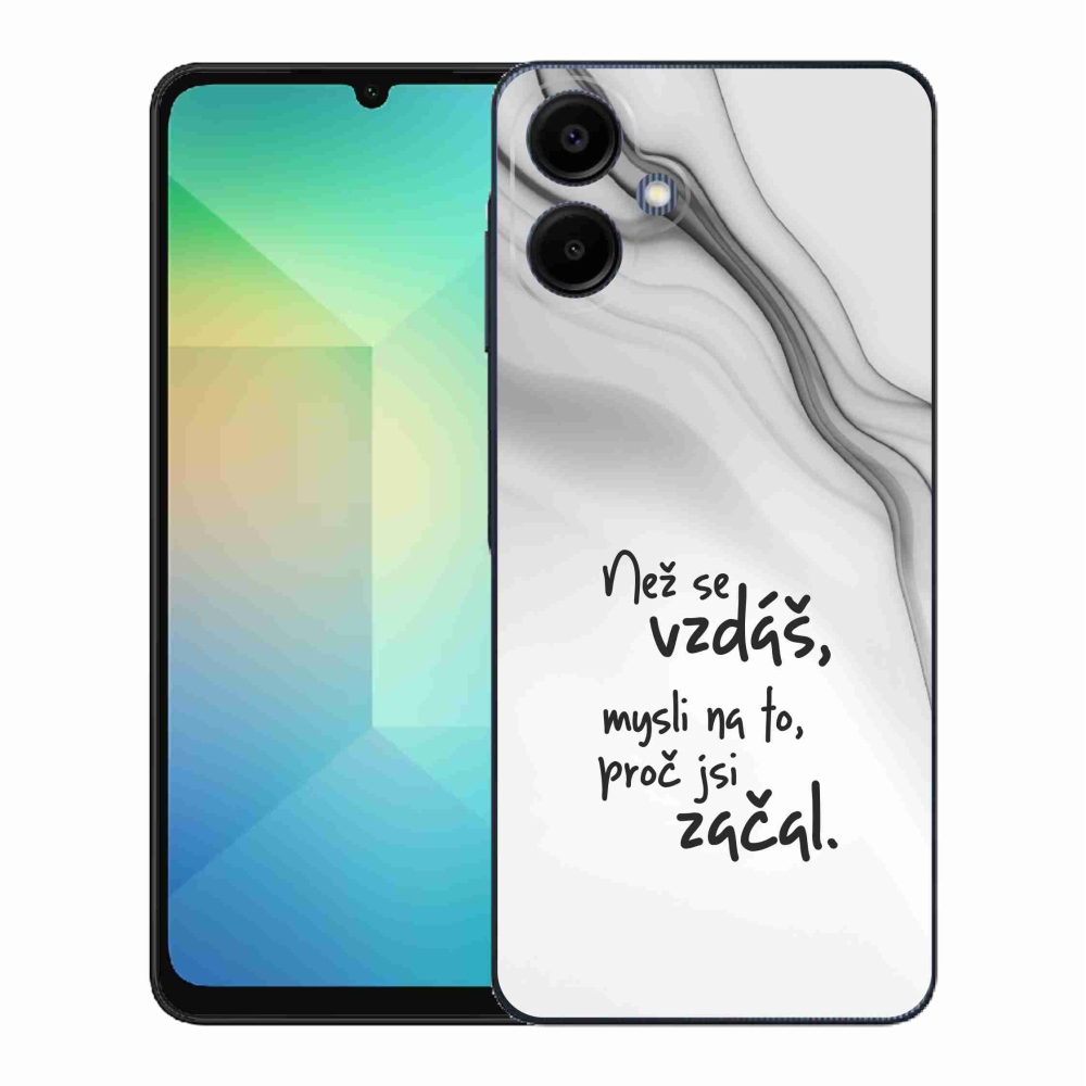 Gelový kryt mmCase na Samsung Galaxy A06 4G - citát 2 bílé pozadí