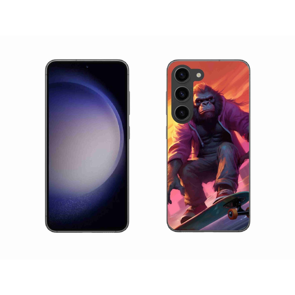 Gelový kryt mmCase na Samsung Galaxy S23 5G - gorila na skateboardu