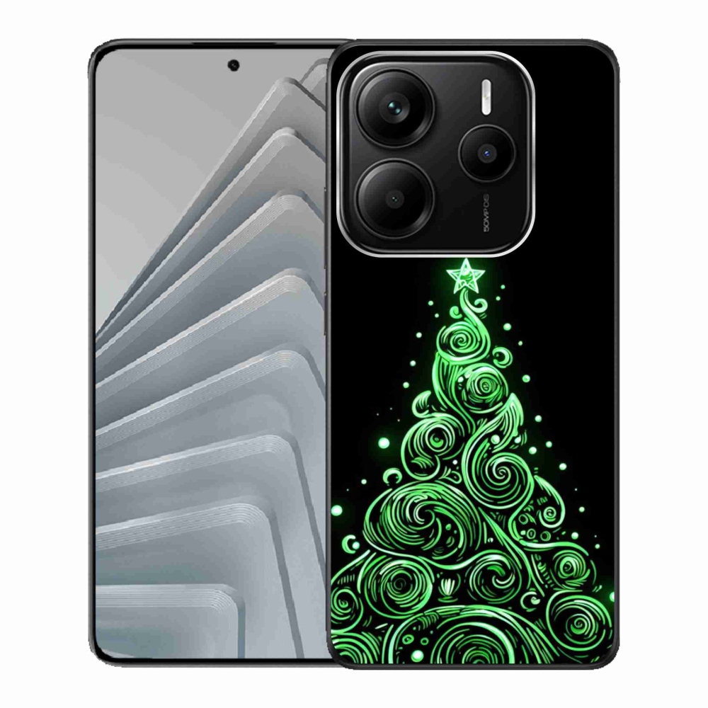 Gelový kryt mmCase na Xiaomi Redmi Note 14 5G - neonový vánoční stromek 3
