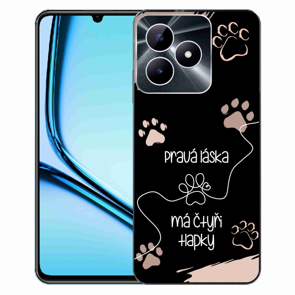 Gelový kryt mmCase na Realme Note 50 - psí motiv 1 černé pozadí