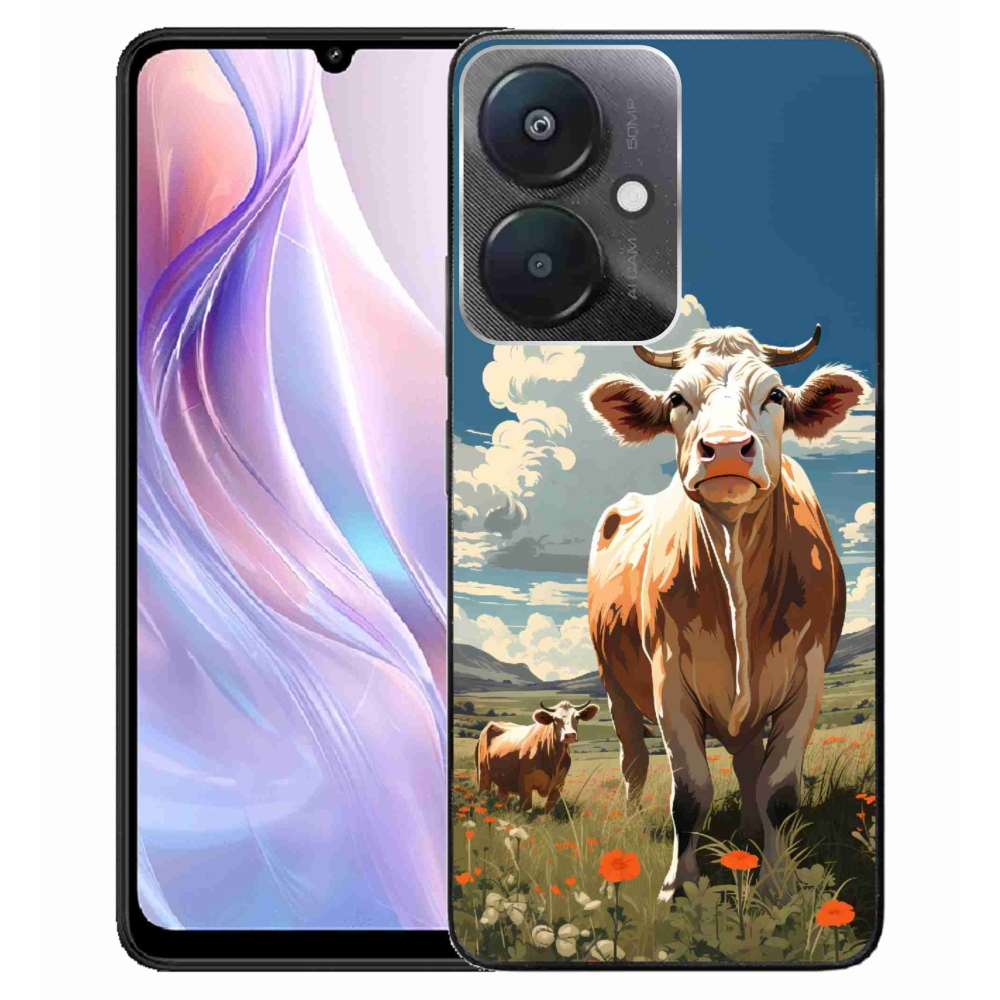 Gelový kryt mmCase na Xiaomi Redmi 13C 5G - krávy na louce