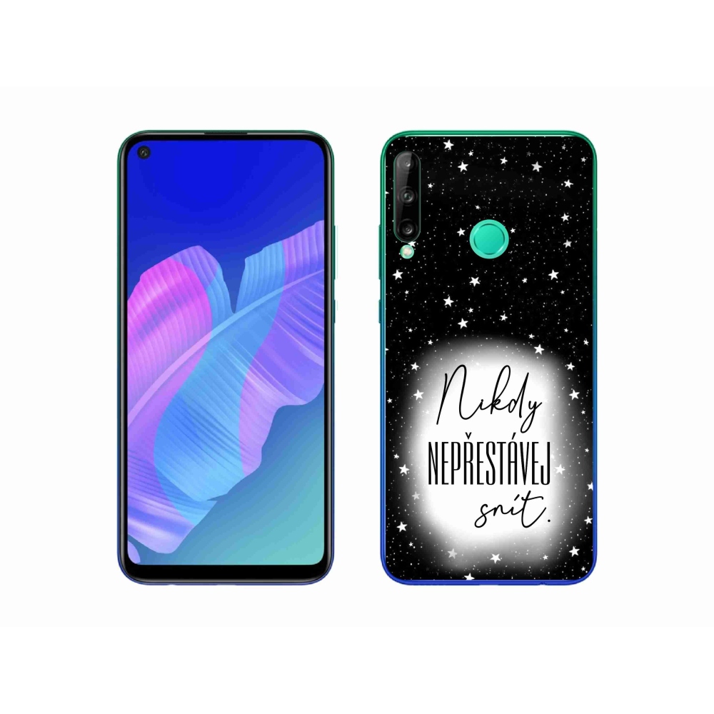 Gelový kryt mmCase na Huawei P40 Lite E - citát 1 bíločerné pozadí