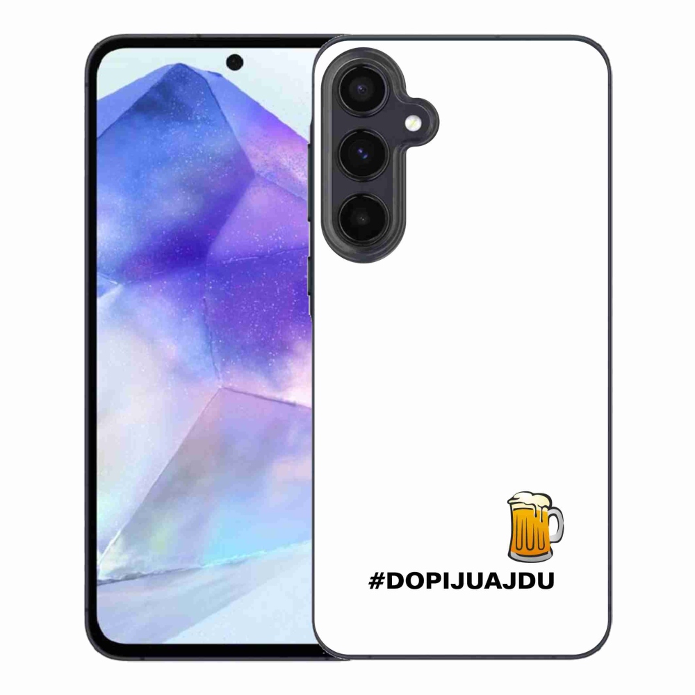 Gelový kryt mmCase na Samsung Galaxy A55 5G - pivní motiv 1 bílé pozadí