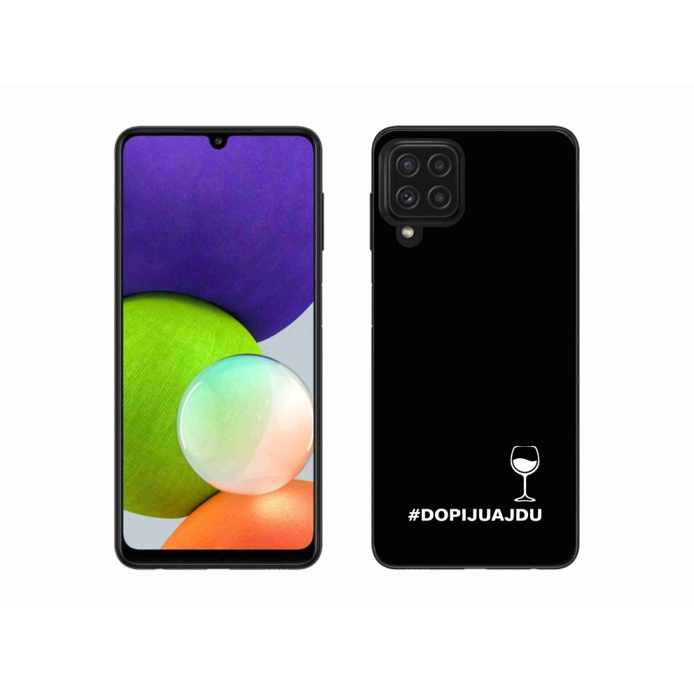 Gelový kryt mmCase na Samsung Galaxy A22 4G - vinný motiv černé pozadí