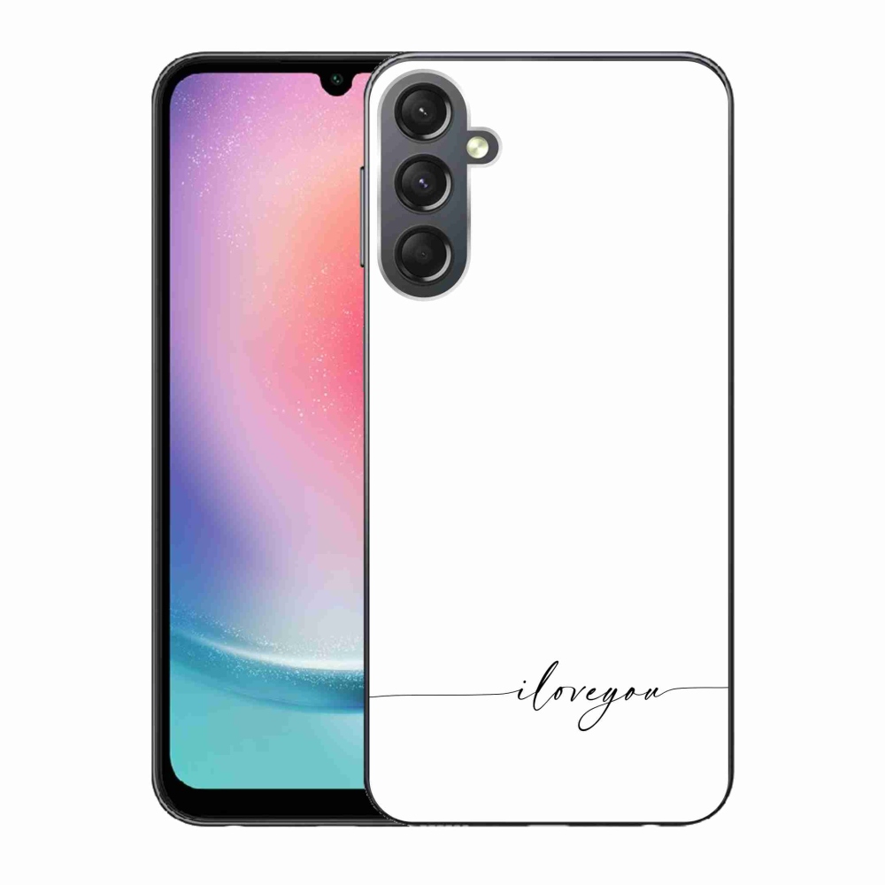 Gelový kryt mmCase na Samsung Galaxy A24 - I love you bílé pozadí