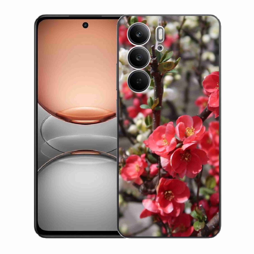 Gelový kryt mmCase na Realme C75 - červené květy