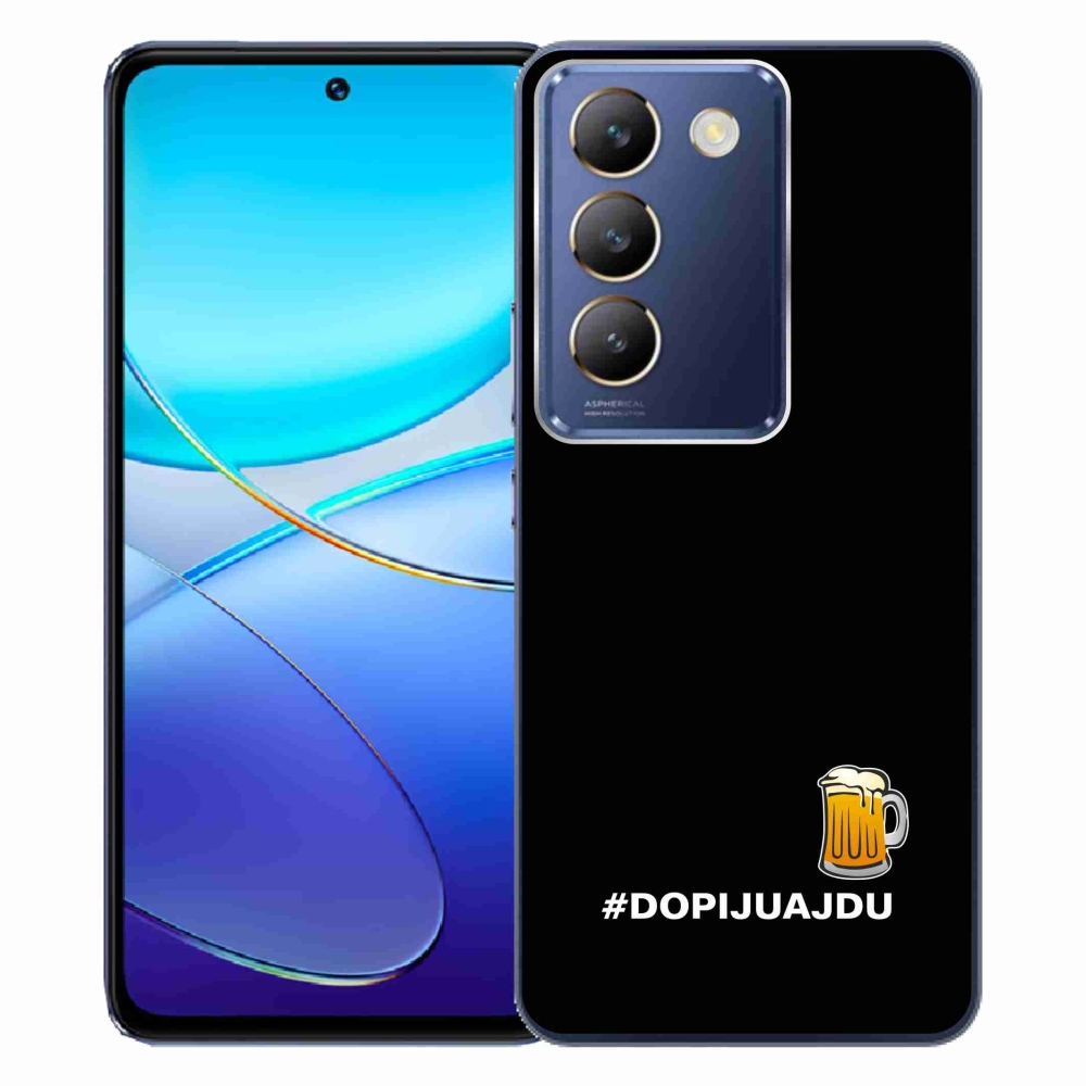 Gelový kryt mmCase na Vivo V40 SE 4G/5G - pivní motiv 1 černé pozadí