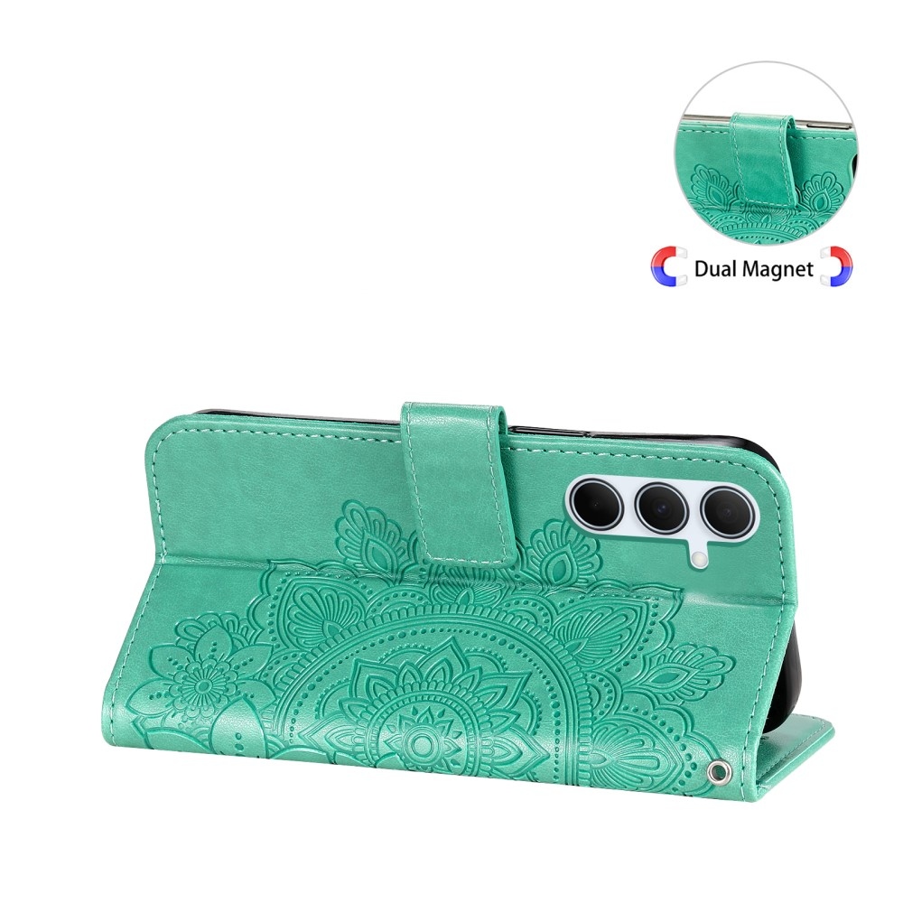 Mandala knížkové pouzdro na Samsung Galaxy A36 5G - modrozelené