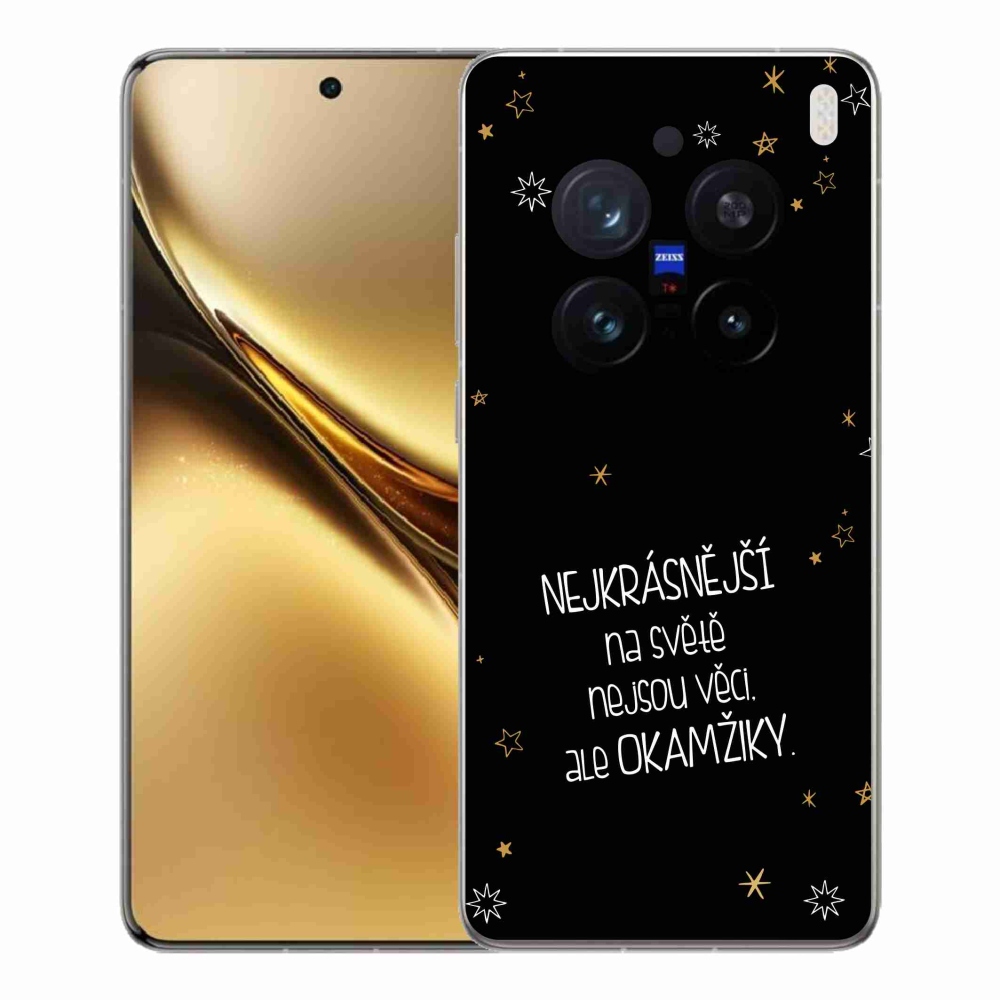Gelový kryt mmCase na Vivo X200 Pro 5G - citát 4 černé pozadí
