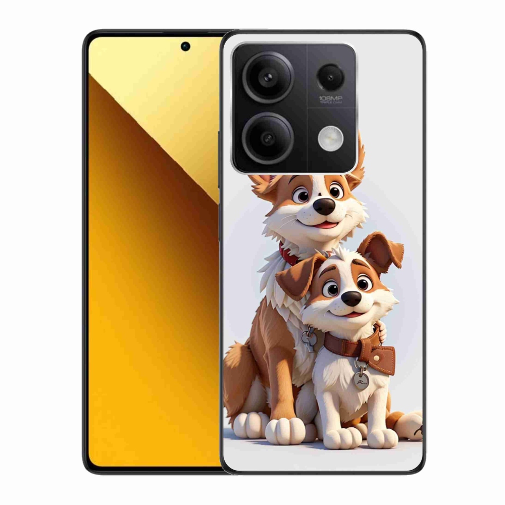 Gelový kryt mmCase na Xiaomi Redmi Note 13 5G - kreslení psi