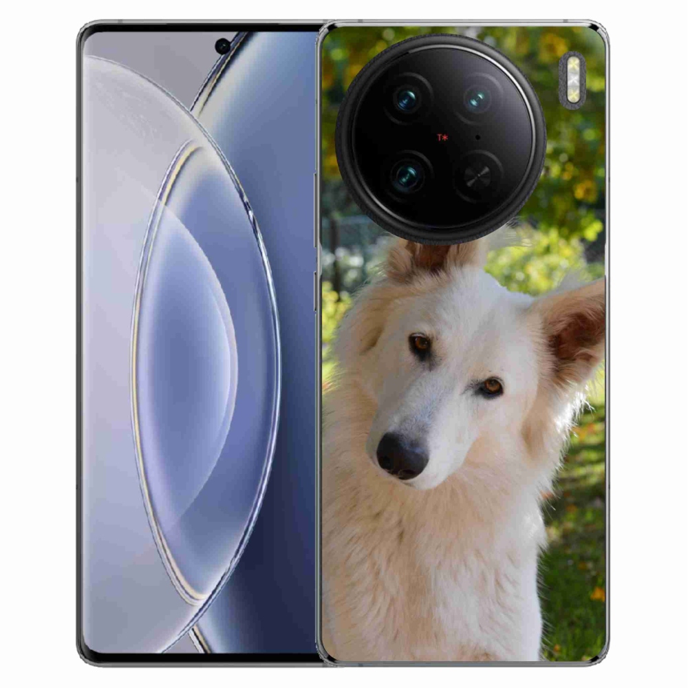 Gelový kryt mmCase na Vivo X90 Pro - bílý švýcarský ovčák 1