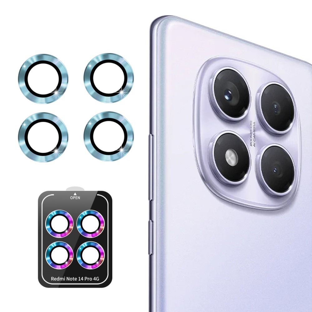 ENK Metal sklo čočky fotoaparátu na Xiaomi Redmi Note 14 Pro (samostatná skla) - světlemodré