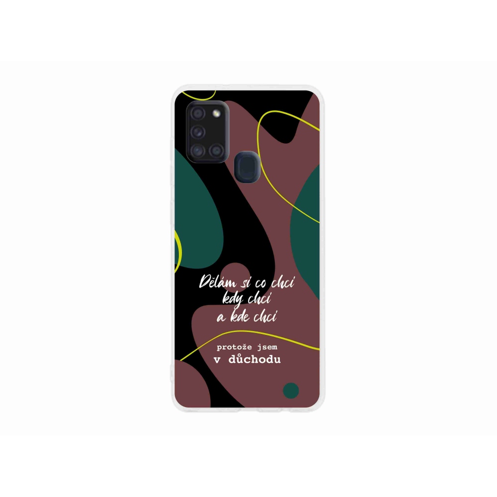 Gelový kryt mmCase na Samsung Galaxy A21s - vtipný text 10 černé pozadí