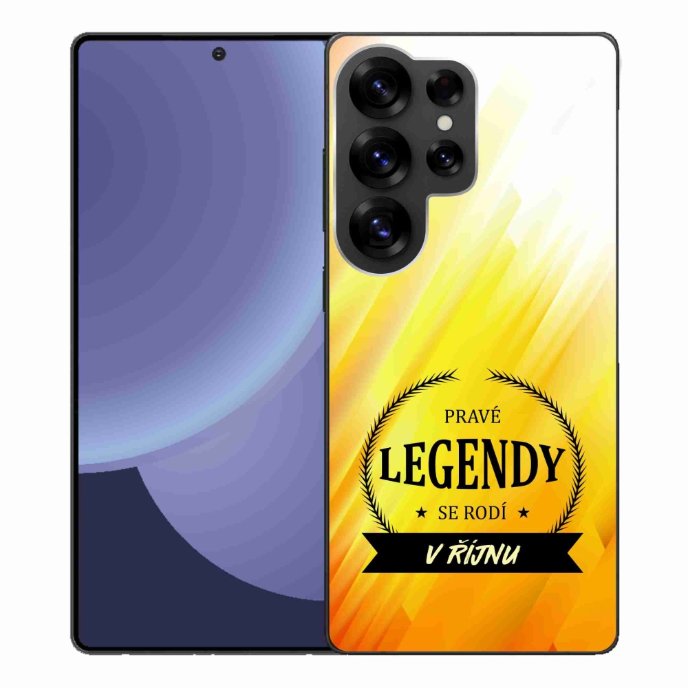 Gelový kryt mmCase na Samsung Galaxy S25 Ultra - legendy v říjnu žluté pozadí
