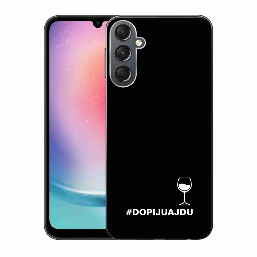 Gelový kryt mmCase na Samsung Galaxy A24 - vinný motiv černé pozadí