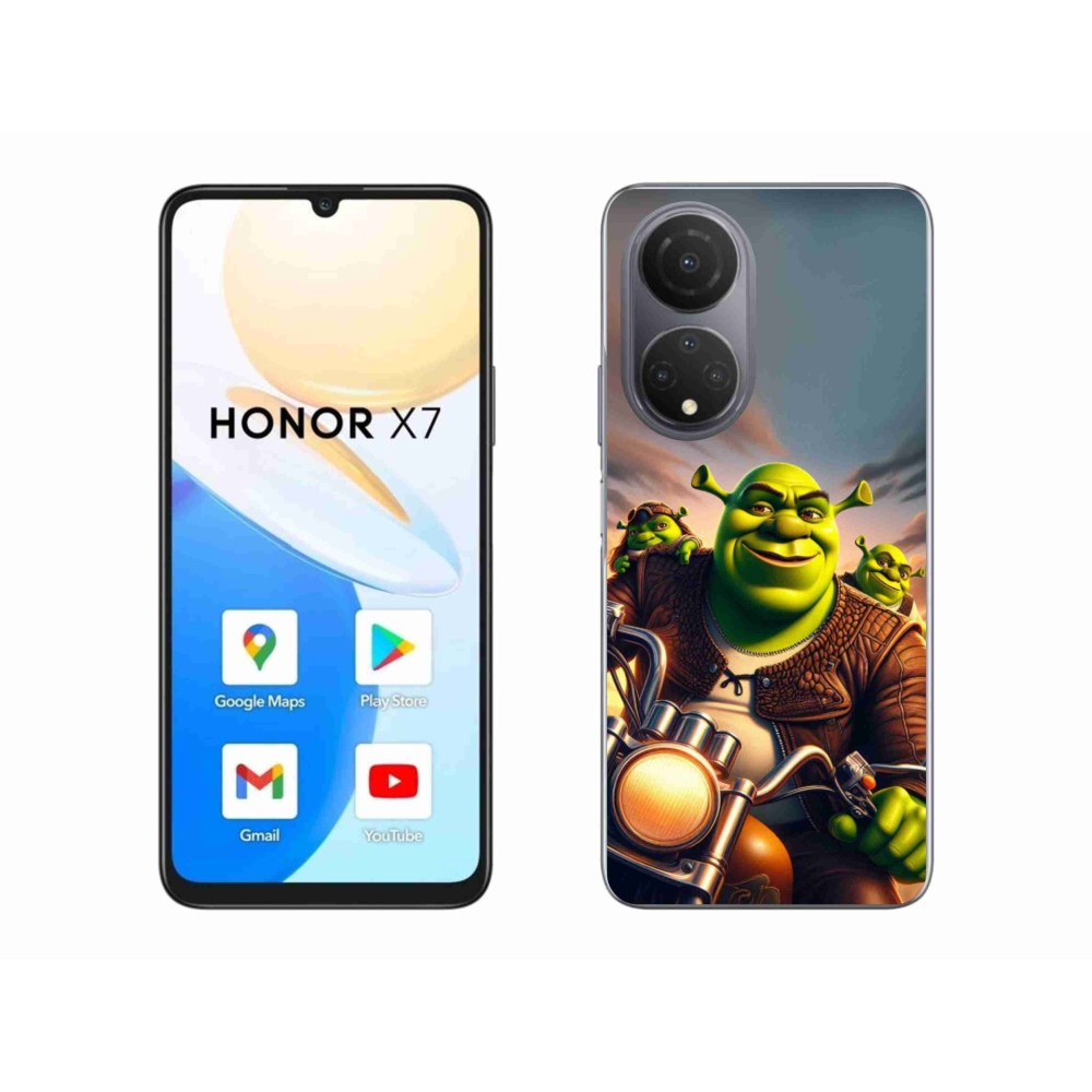Gelový kryt mmCase na Honor X7 - shrek na motorce