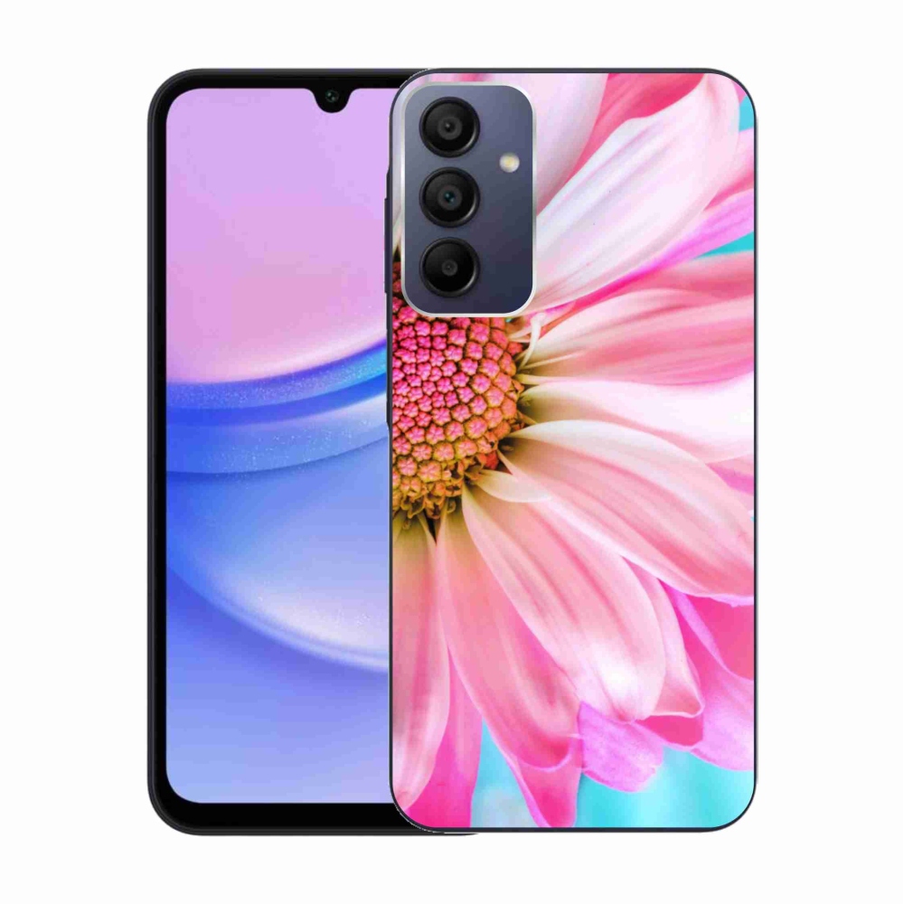 Gelový kryt mmCase na Samsung Galaxy A15 4G/5G - růžová květina