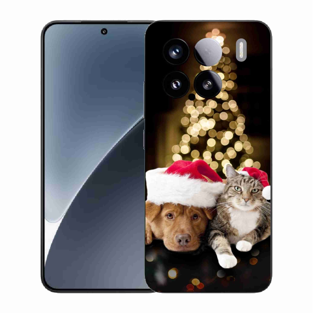 Gelový kryt mmCase na Xiaomi 15 - vánoční pes a kočka