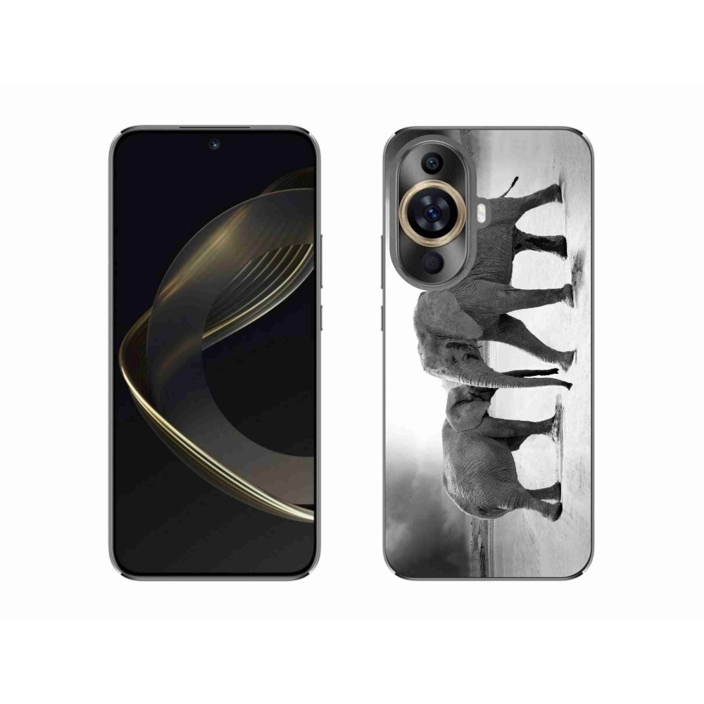 Gelový kryt mmCase na Huawei Nova 11 - černobílí sloni