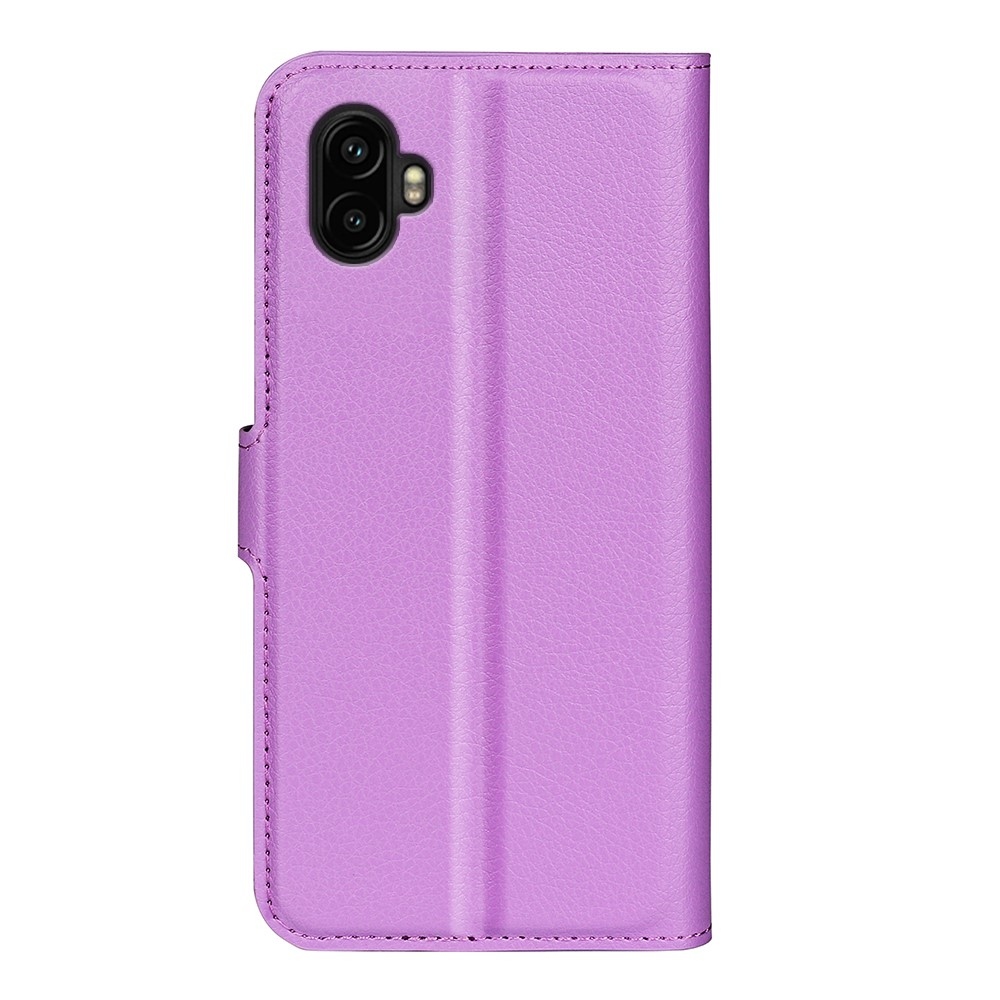 Litchi knížkové pouzdro na Samsung Galaxy Xcover 7 Pro - fialové