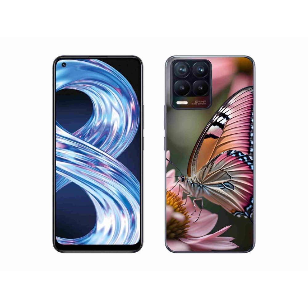 Gelový kryt mmCase na Realme 8 Pro - barevný motýl