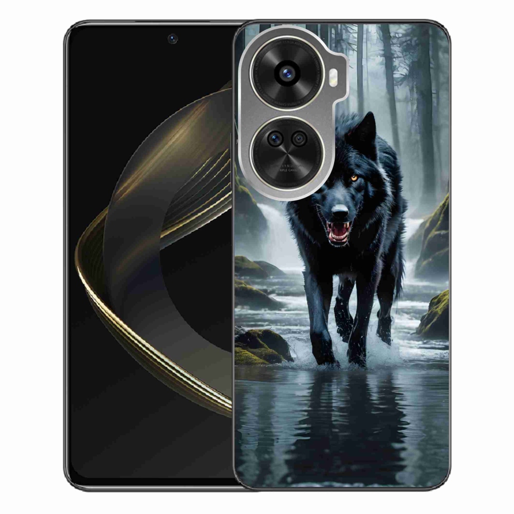 Gelový kryt mmCase na Huawei Nova 12 SE - černý vlk