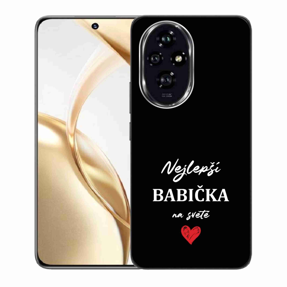 Gelový kryt mmCase na Honor 200 5G - nejlepší babička 1 černé pozadí