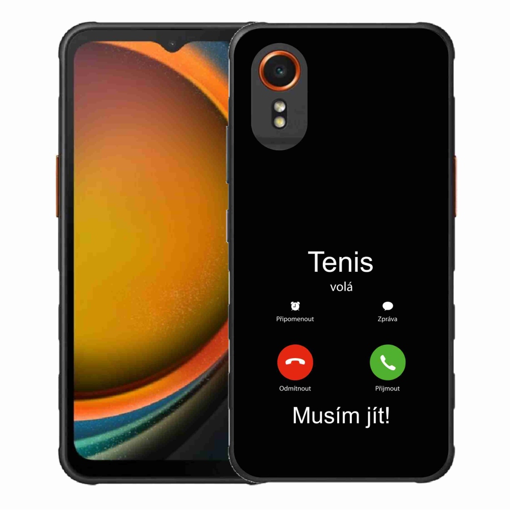 Gelový kryt mmCase na Samsung Galaxy Xcover 7 - tenis volá černé pozadí