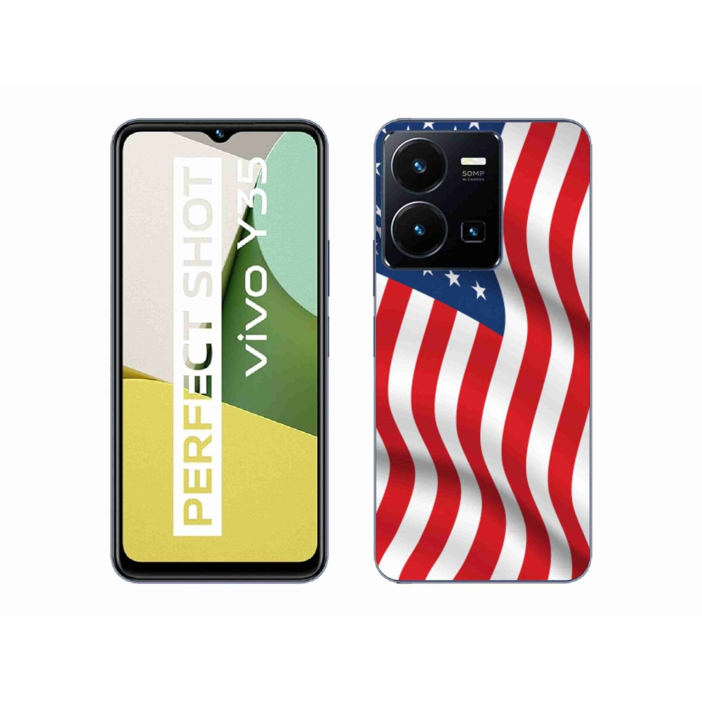 Gelový kryt mmCase na mobil Vivo Y35 - USA vlajka