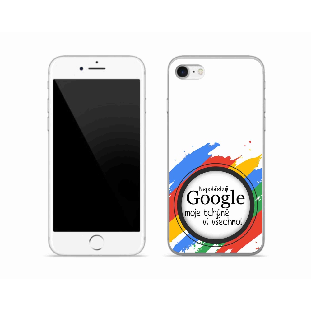 Gelový kryt mmCase na iPhone SE (2022) - tchýně ví všechno bílé pozadí