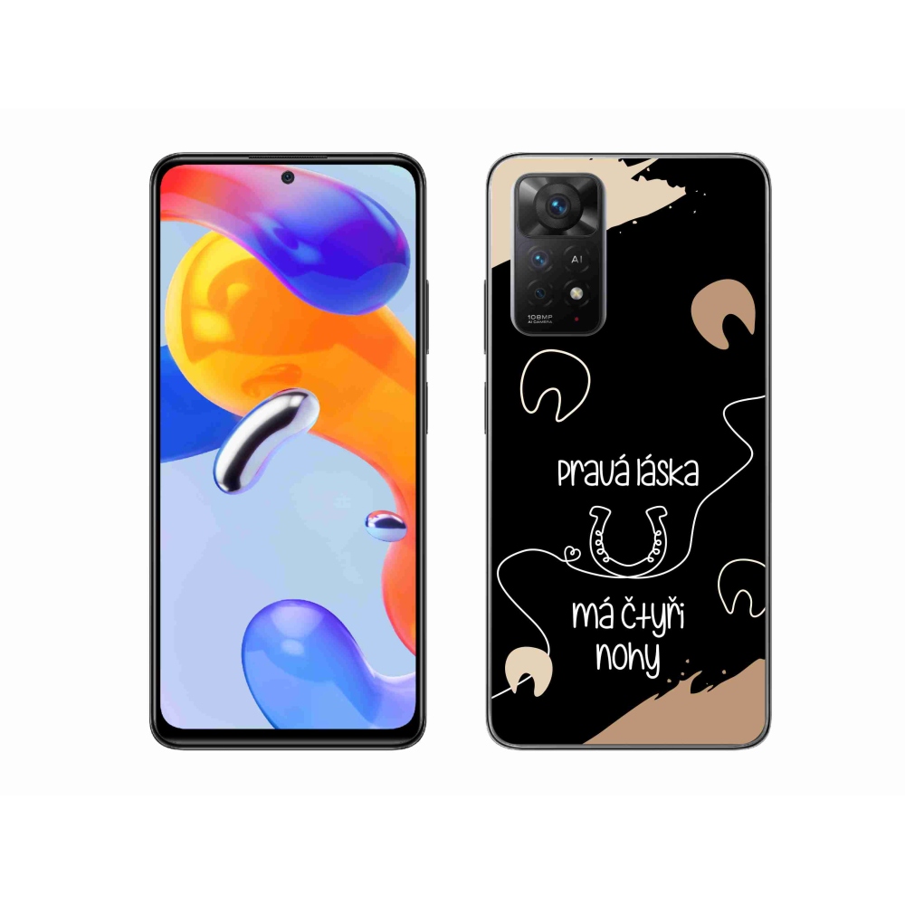 Gelový kryt mmCase na Xiaomi Redmi Note 11 Pro 4G/5G - koňský motiv černé pozadí