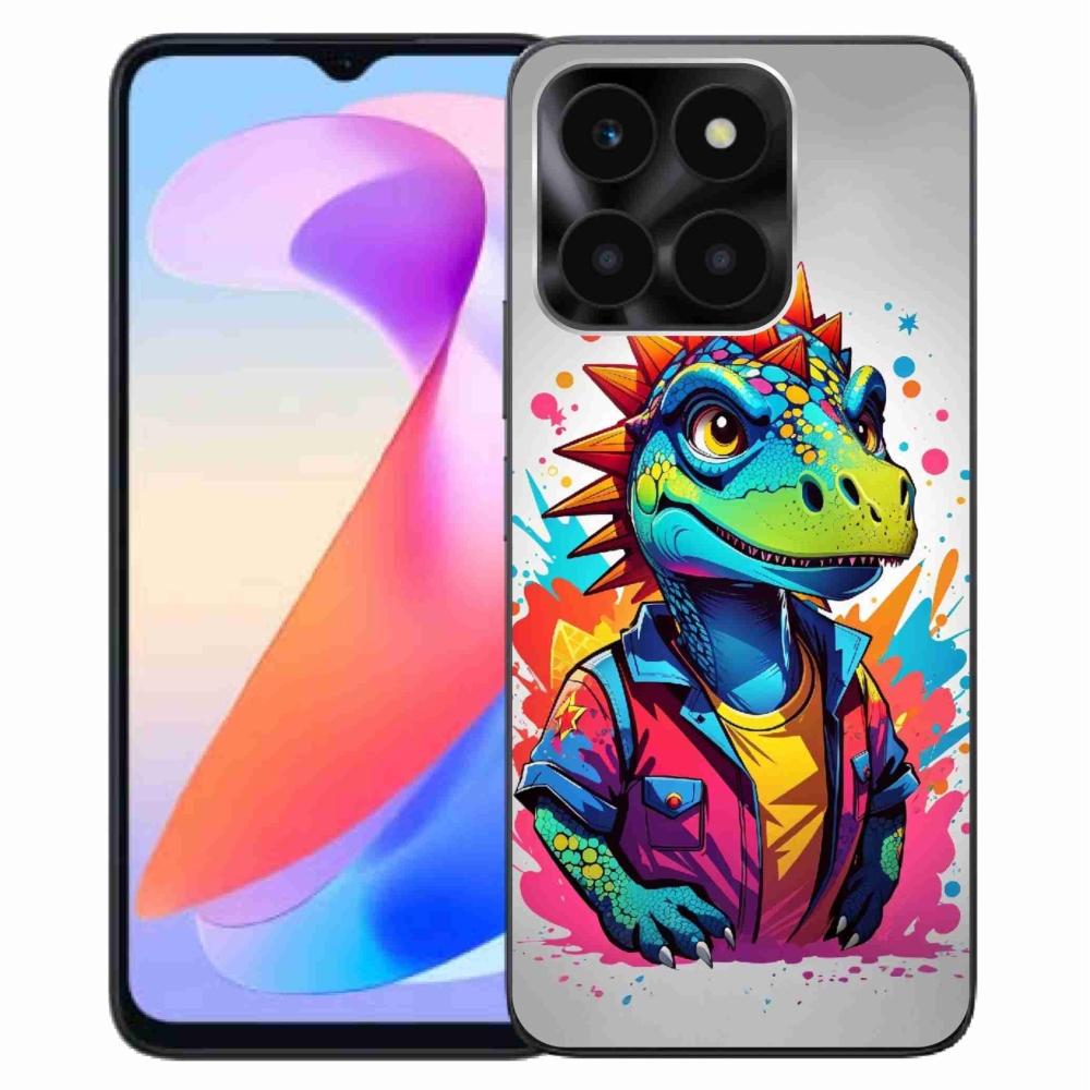 Gelový kryt mmCase na Honor X6a - barevný dinosaurus