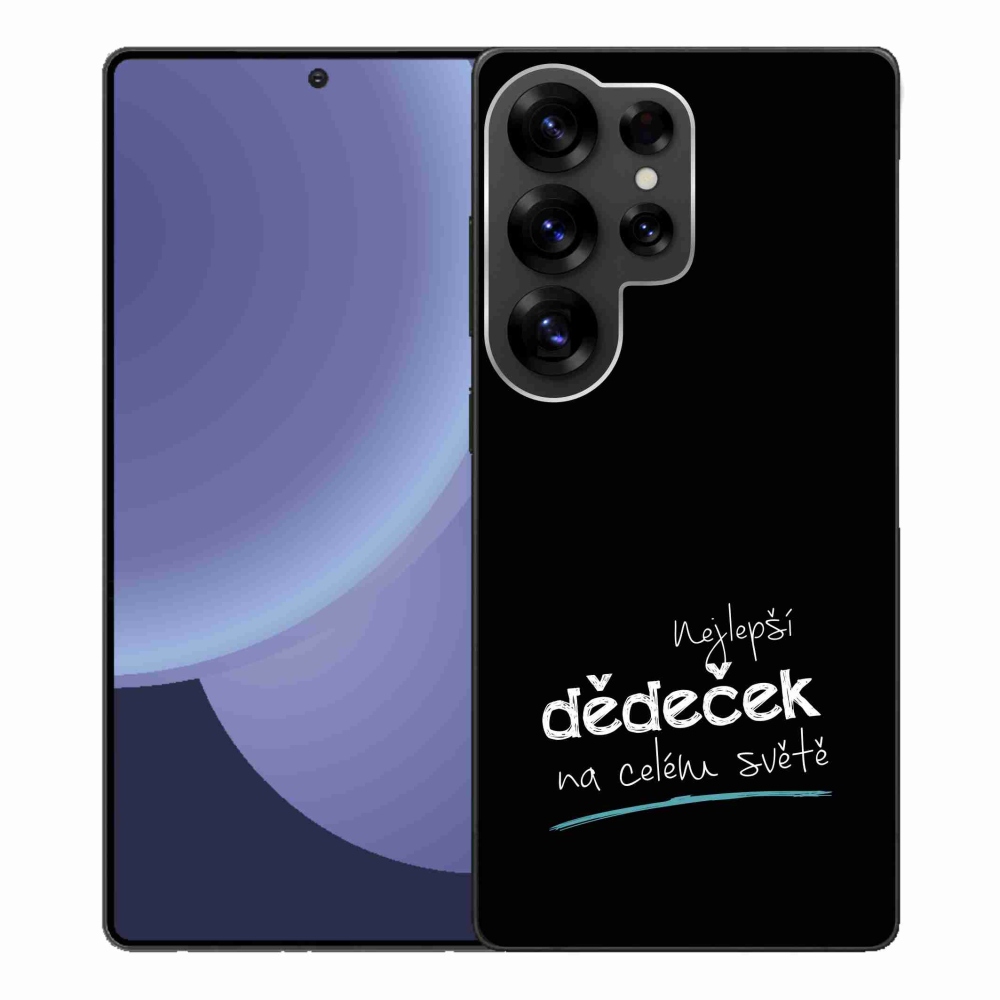 Gelový kryt mmCase na Samsung Galaxy S25 Ultra - nejlepší dědeček 3 černé pozadí
