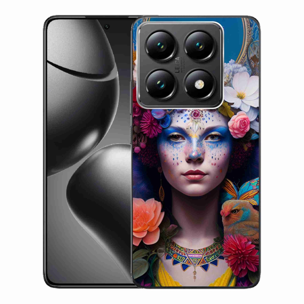 Gelový kryt mmCase na Xiaomi 14T Pro - žena s květinami