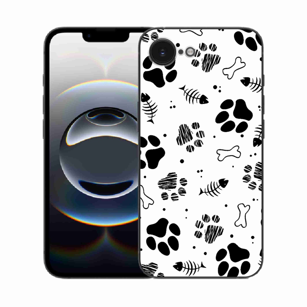 Gelový kryt mmCase na iPhone 16e - psí tlapky 1