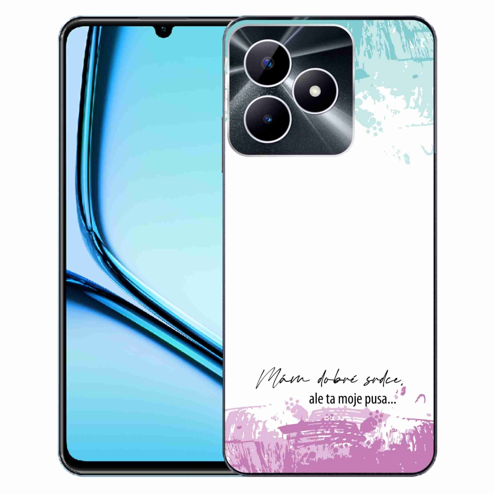 Gelový kryt mmCase na Realme Note 50 - vtipný text 3 bílé pozadí