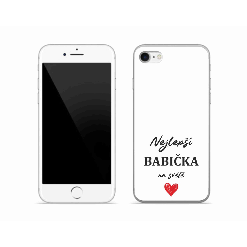 Gelový kryt mmCase na iPhone SE (2022) - nejlepší babička 1 bílé pozadí