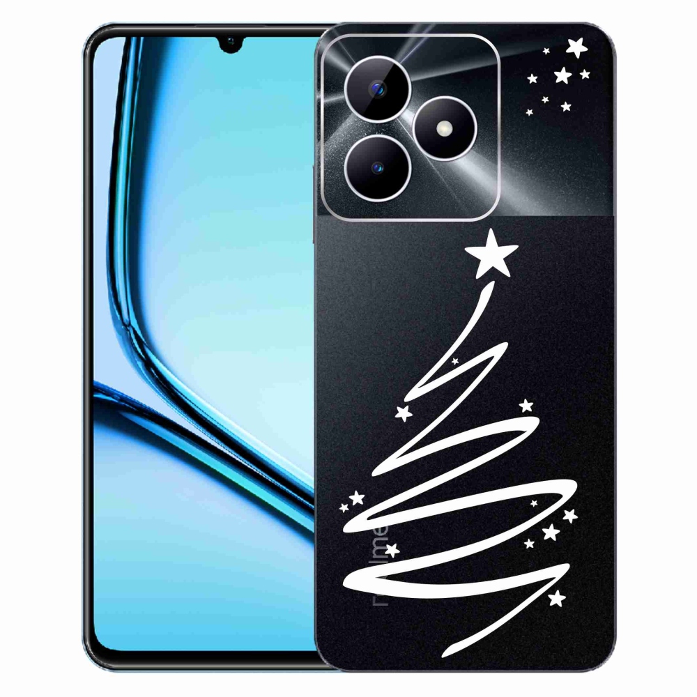 Gelový kryt mmCase na Realme Note 50 - bílý stromeček na průhledném pozadí