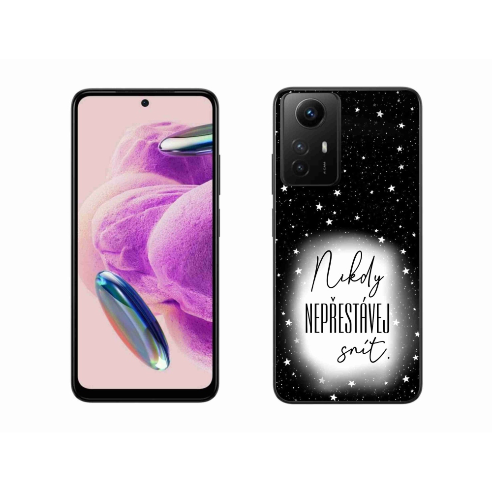 Gelový kryt mmCase na Xiaomi Redmi Note 12S - citát 1 bíločerné pozadí