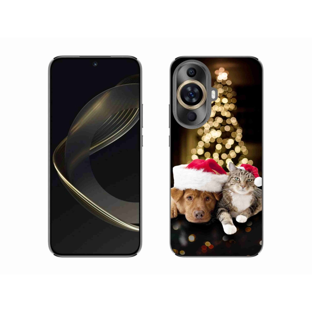 Gelový kryt mmCase na Huawei Nova 11 - vánoční pes a kočka