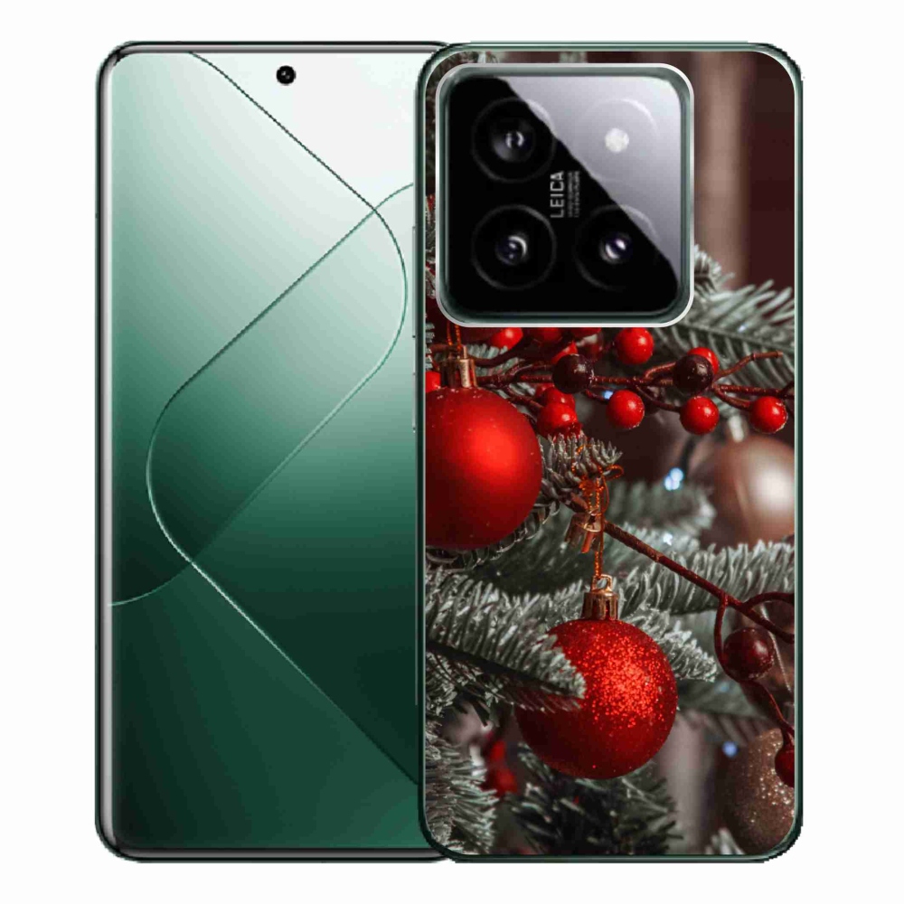 Gelový kryt mmCase na Xiaomi 14 Pro - vánoční ozdoby 2