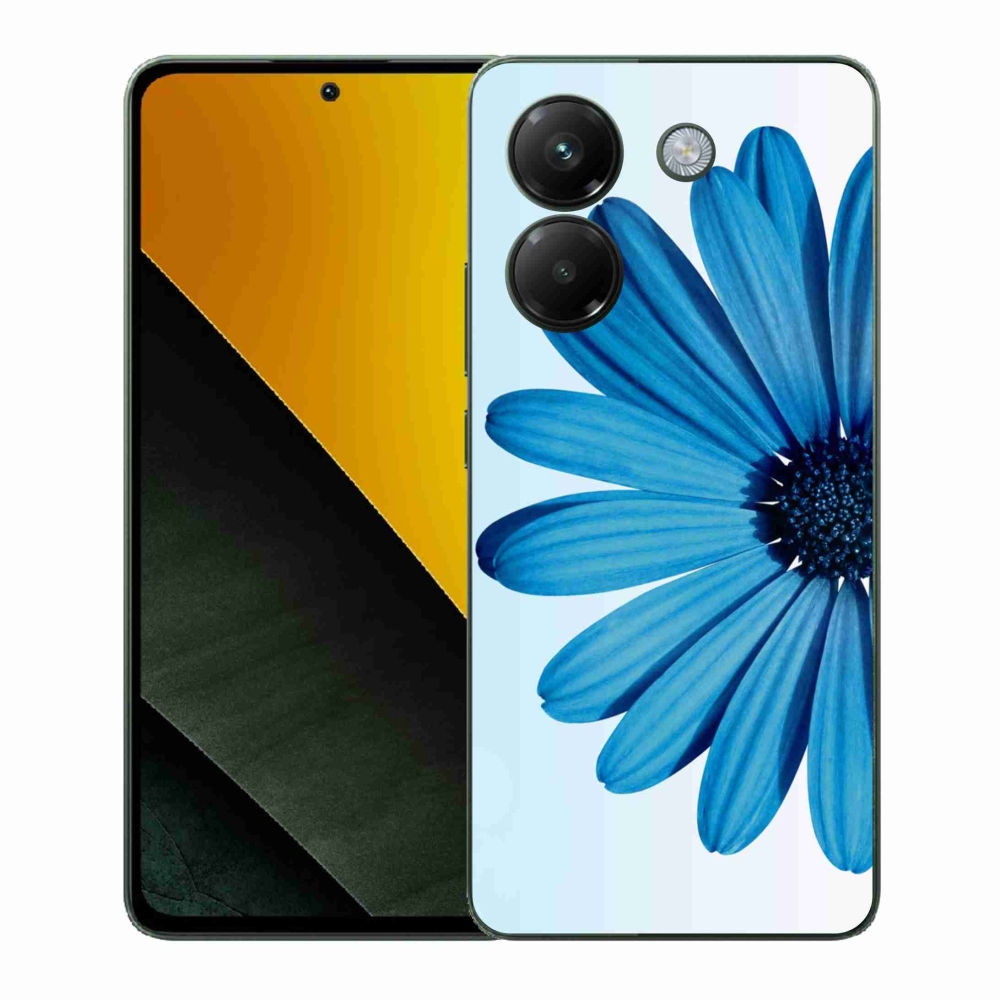 Gelový kryt mmCase na Xiaomi Poco M7 Pro 5G - modrá kopretina