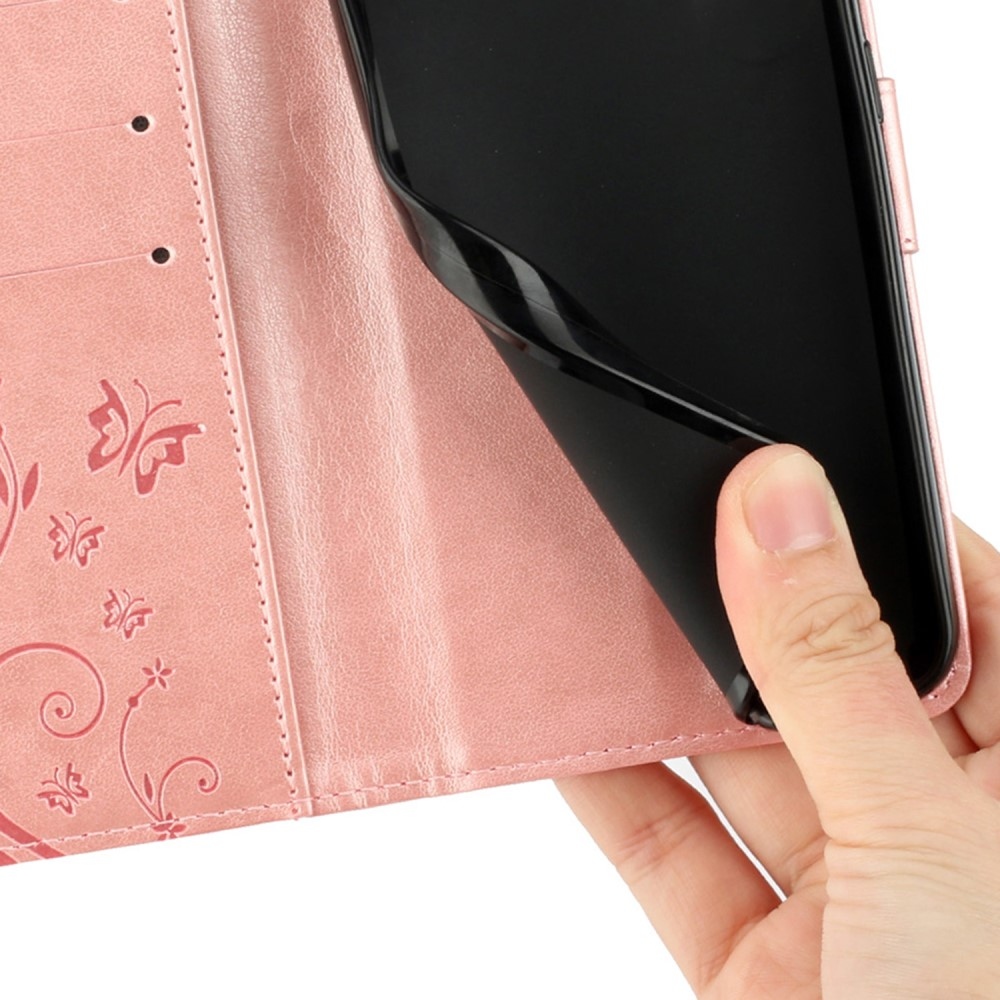 Flowers knížkové pouzdro na Xiaomi Redmi 14C/Poco C75 - růžovozlaté