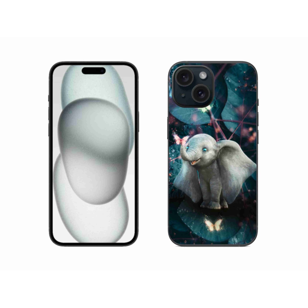 Gelový kryt mmCase na iPhone 15 - roztomilý slon