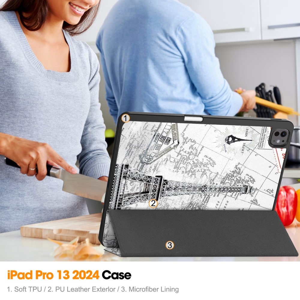 Patte zavírací pouzdro na iPad Pro 13 (2024) - Eiffelova věž