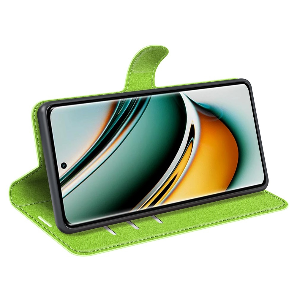Litchi knížkové pouzdro na Realme 11 Pro 5G/11 Pro+ 5G - zelené