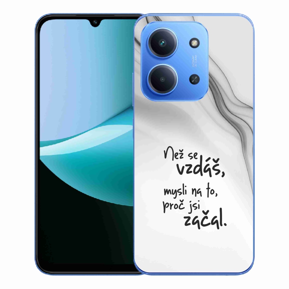 Gelový kryt mmCase na Xiaomi Redmi 15C 4G/5G (173mm) - citát 2 bílé pozadí