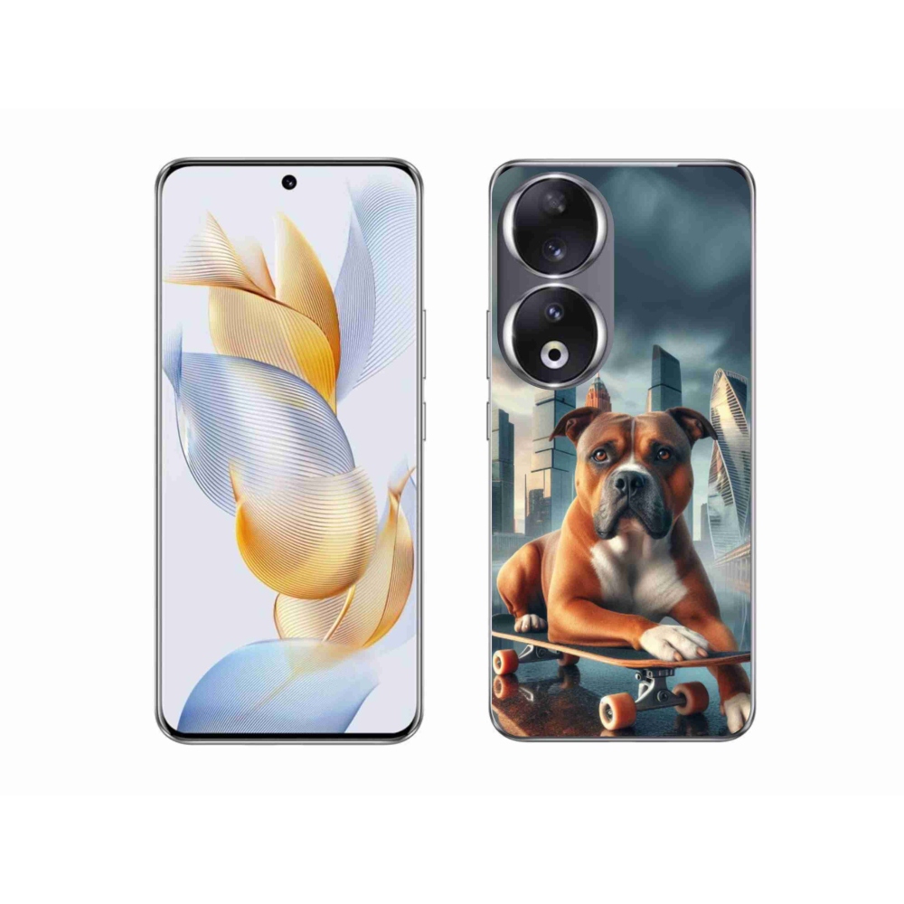 Gelový kryt mmCase na Honor 90 - pes na skateboardu