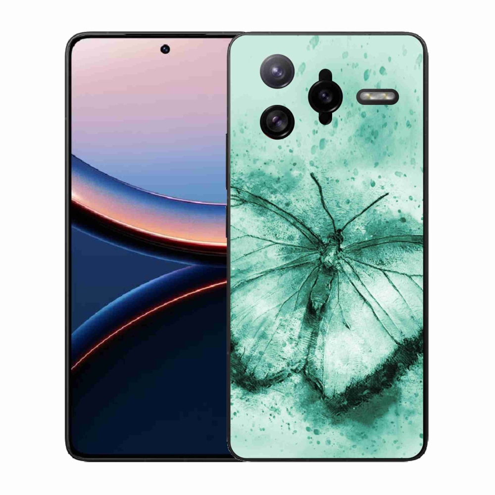 Gelový kryt mmCase na Xiaomi Poco F7 Ultra - zelený motýl